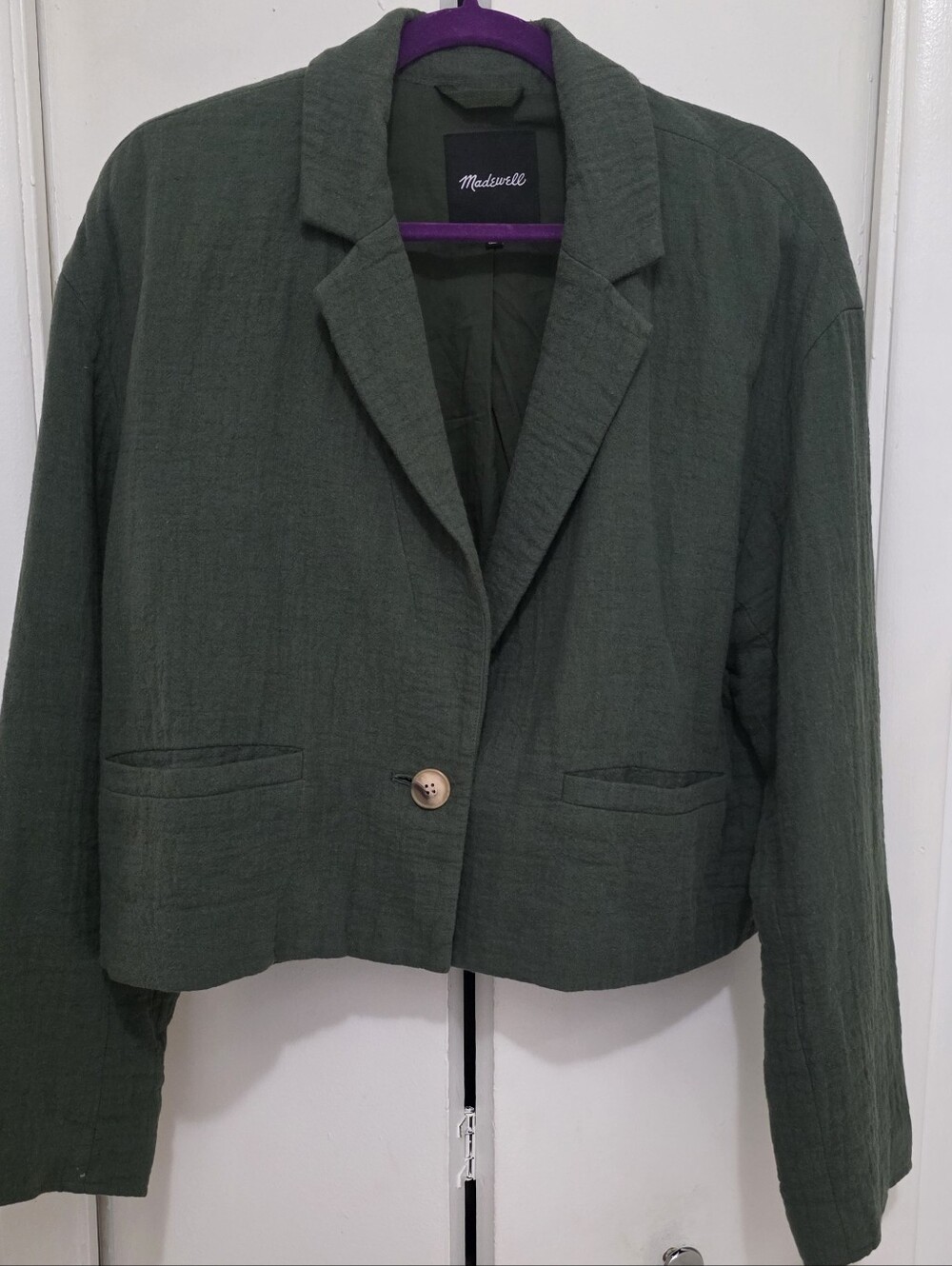 Madewell Green Cropped Blazer